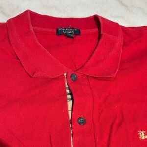 Burberry Men’s Vibrant Red Polo Shirt